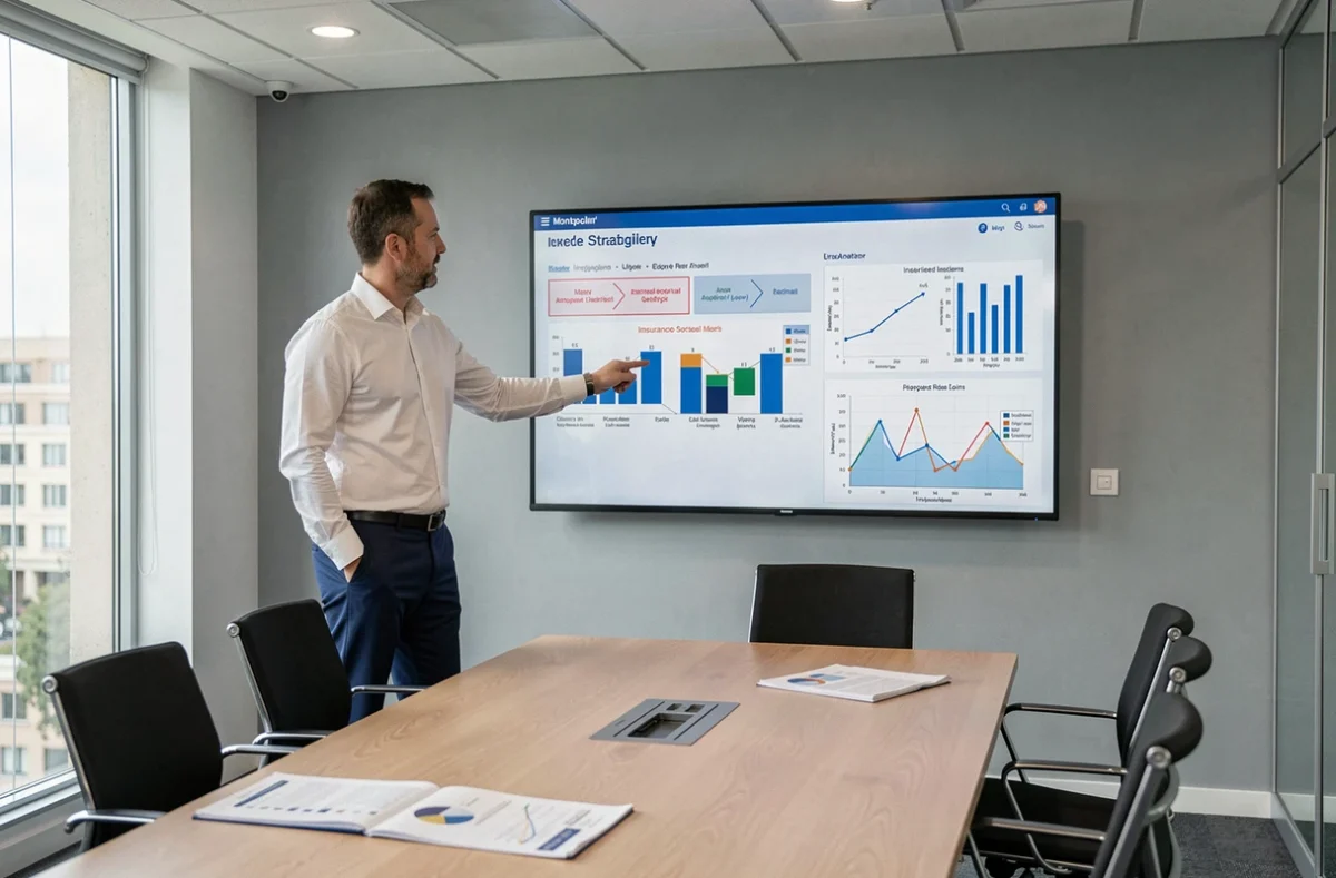 Expert du Cabinet AIP Assurances Ingénierie Partners présentant une stratégie d'assurance dans une salle de conférence à Montpellier