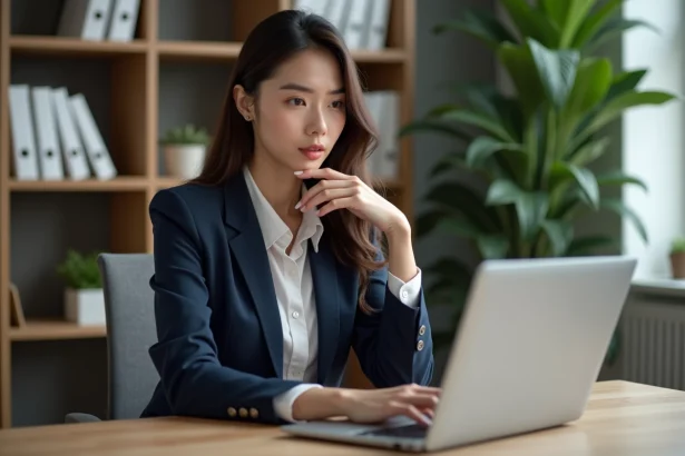 Jeune femme professionnelle dans un bureau organisé