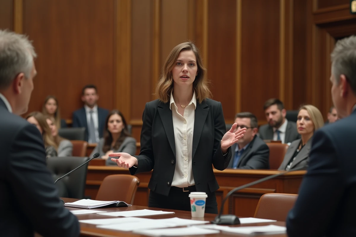 Jeune femme parlant lors d