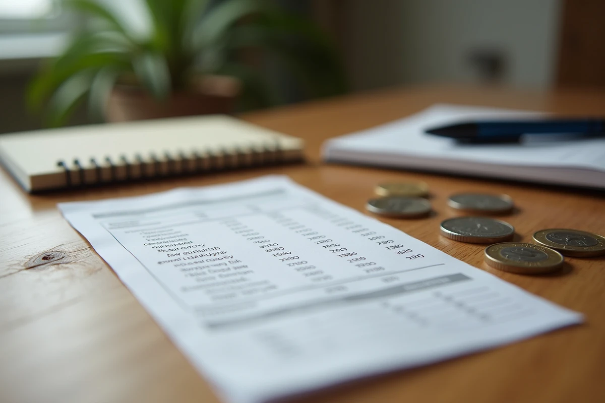 Fiche de salaire suisse avec des pièces de franc suisse sur une table en bois symbolisant l'évolution du salaire minimum en 2026