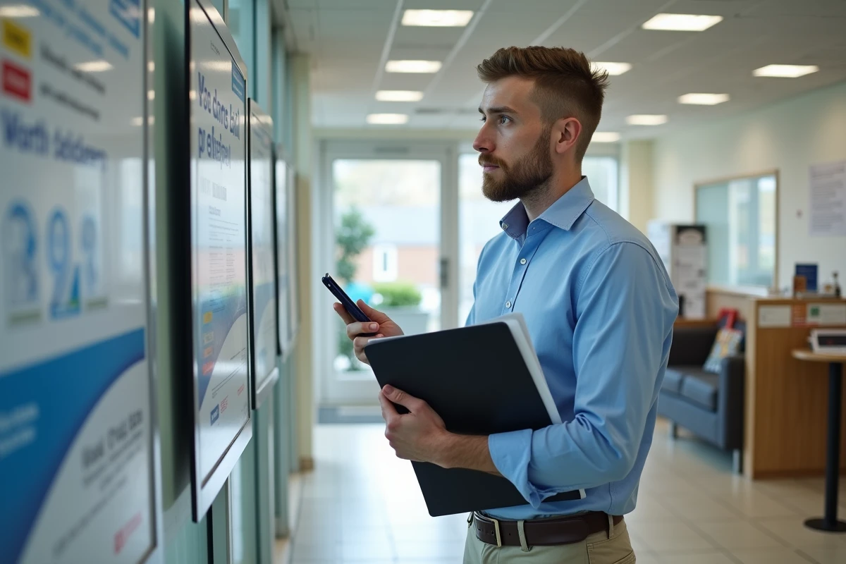 Jeune homme dans un bureau d